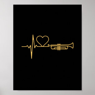 Poster Trumpet - Trumpet Hearbeat cadeau