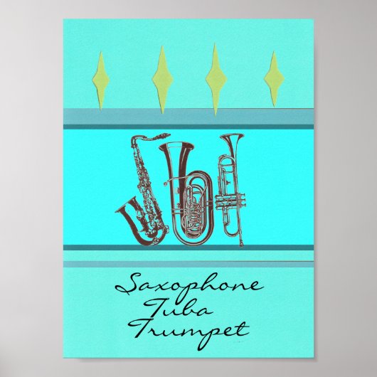 Poster Trumpet tuba saxophone (Devant)
