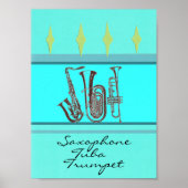 Poster Trumpet tuba saxophone (Devant)