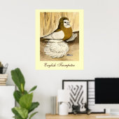 Poster Trumpeter Pigeon jaune (Bureau à domicile)