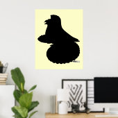 Poster Trumpeter Pigeon Silhouette (Bureau à domicile)