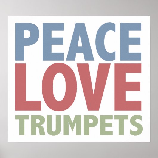 Poster Trumpets Peace Love (Devant)