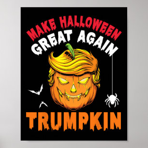 Poster Trumpkin Citrouille Visage Faire Halloween Grande 