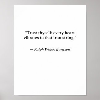 Poster Trust Thyself — Ralph Waldo Emerson Minimalist Wal