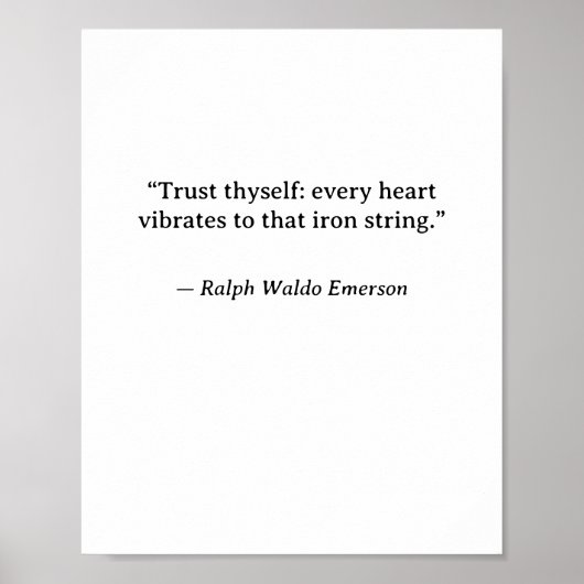 Poster Trust Thyself — Ralph Waldo Emerson Minimalist Wal (Devant)