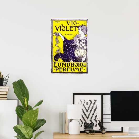 Poster Try New VIOLET Lundborg Perfume Art by Louis Rhead (Bureau à domicile)