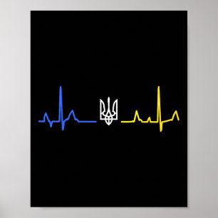 Poster Tryzub trident Ukraine Zelensky drapeau ukrainien