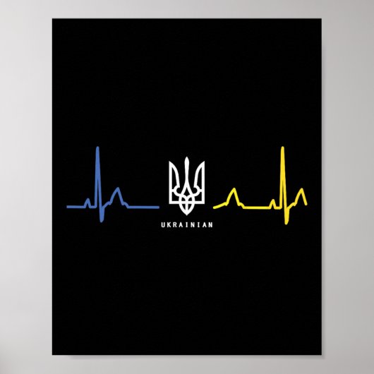 Poster Tryzub ukrainien Drapeau de l'Ukraine Trident Zele (Devant)