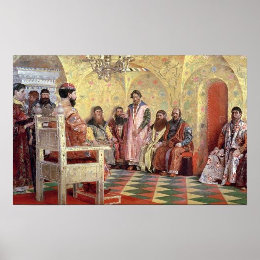 Poster Tsar Mikhail Fyodorovich avec Boyars (Devant)