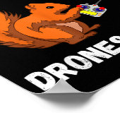 Poster Tshirt Écureuil Pilote de Drone Quadcopter Opérate (Coin)