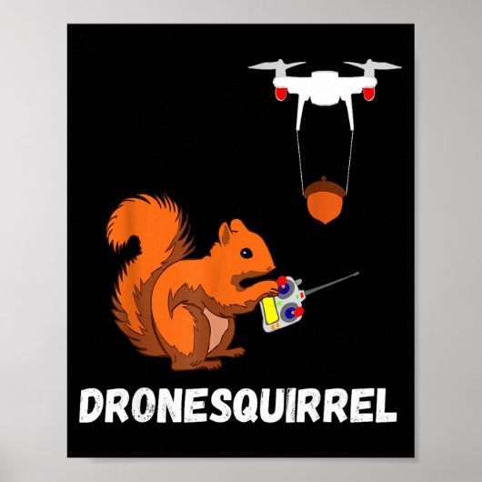 Poster Tshirt Écureuil Pilote de Drone Quadcopter Opérate (Devant)