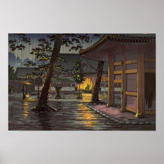 Poster Tsuchiya Koitsu Croquis Takanawa Sengakuji Temple (Devant)