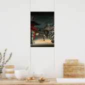 Poster Tsuchiya Koitsu - Neige au sanctuaire Nezu (Cuisine)