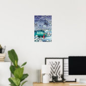 Poster Tsuchiya Koitsu - Neige de printemps à Maruyama (Bureau à domicile)
