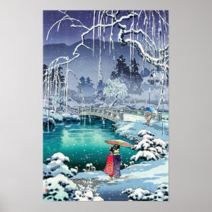 Poster Tsuchiya Koitsu - Neige de printemps à Maruyama