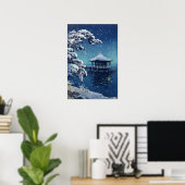 Poster Tsuchiya Koitsu - Neige sur l'Ukimido à Katada (Bureau à domicile)