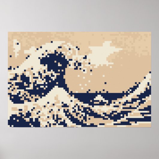 Poster Tsunami de Pixels Art Pixel 8 Bits (Devant)