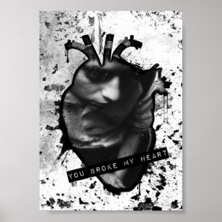 Poster tu as brisé mon coeur anatomique