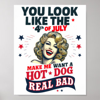 Poster Tu As L'Air 4 juillet Ça Me Fait Vouloir Un Chien 