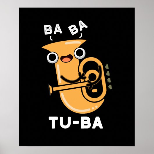 Poster Tu-ba Blagues de Tuba Drôle Fond Sombre (Devant)