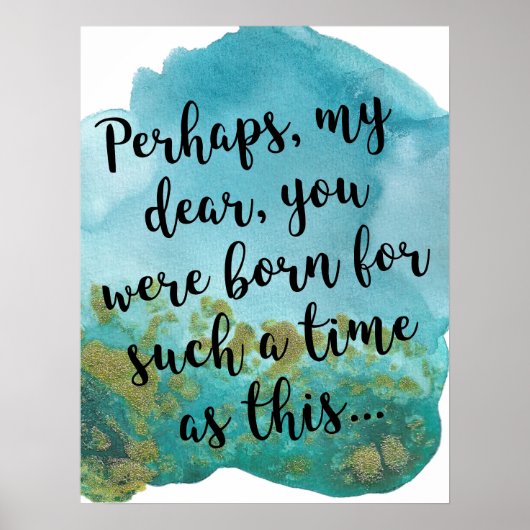 Poster "Tu es né pour une telle époque" Ecriture Art (Devant)