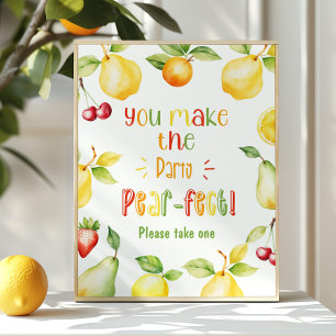 Poster Tu fais la fête Pear-fect fruit anniversaire