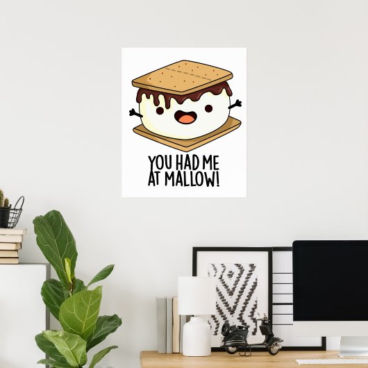 Poster Tu M'As Eu À Mallow Funny Smore Pun (Bureau à domicile)