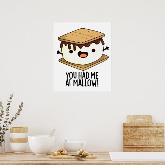 Poster Tu M'As Eu À Mallow Funny Smore Pun (Cuisine)