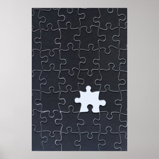 Poster Tu Me Complètes Romantique Noir et Blanc Puzzle (Devant)