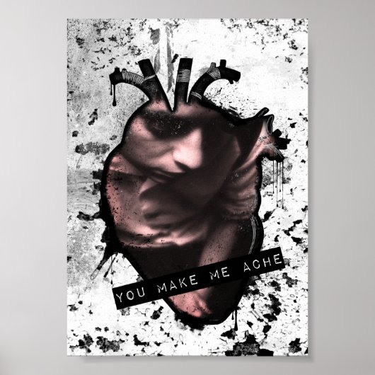 Poster tu me fais mal au coeur anatomique (Devant)