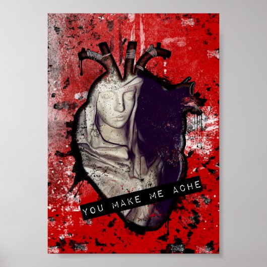 Poster tu me fais mal au coeur anatomique (Devant)