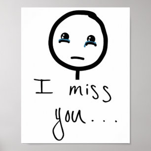 Poster Tu me manques Stickman sketch, Tears Cing Meme