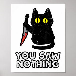 Poster Tu N'As Rien Vu De Chat Noir Drôle Halloween