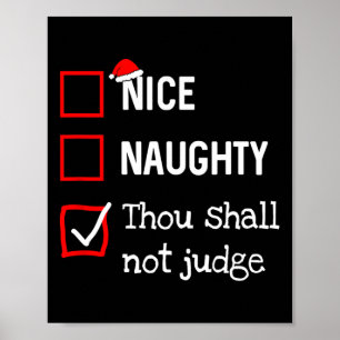 Poster Tu ne jugeras pas Liste drôle naughty nice de Noël