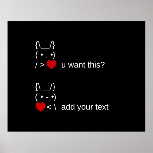 Poster tu veux ça ? / Art texte ASCII personnalisable (Devant)