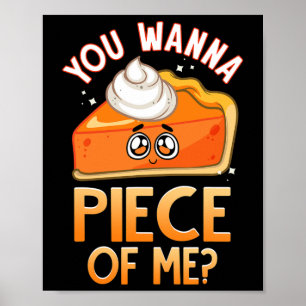 Poster Tu Veux Une Pièce De Moi Drôle Automne Pun Citroui