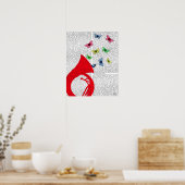 Poster Tuba avec papillons (Cuisine)