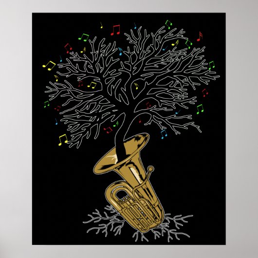 Poster Tuba Cadeau Marching Band Cadeaux en laiton Musiqu (Devant)