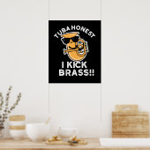 Poster Tuba Honest I Kick Brass Funny Tuba Pun Dark BG (Cuisine)