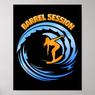 Poster Tubage de vague Rrel Surfing Côte ouest Socal Norc