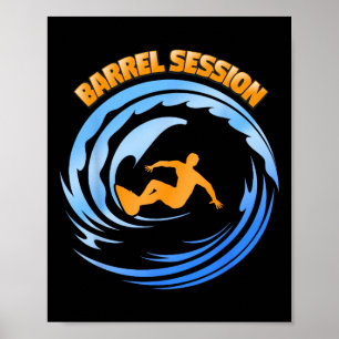 Poster Tubage de vague Rrel Surfing Côte ouest Socal Norc
