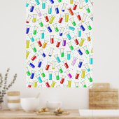 Poster Tubes d'essai en verre de dessin (Cuisine)