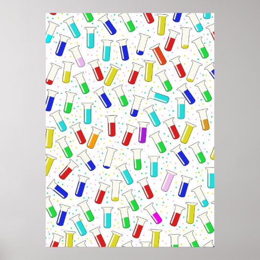 Poster Tubes d'essai en verre de dessin (Devant)