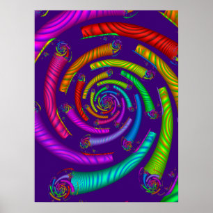 Poster Tubes en spirale arc-en-ciel