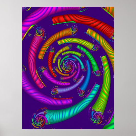 Poster Tubes en spirale arc-en-ciel (Devant)