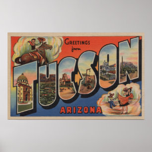 Poster Tucson, Arizona - grandes scènes de lettre