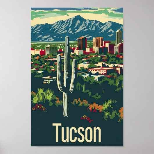 Poster Tucson Arizona USA célèbre Travel Place (Devant)