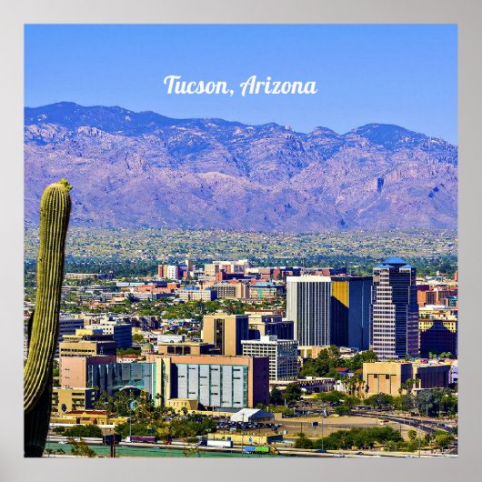 Poster Tucson, Arizona vue pittoresque, (Devant)