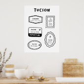 Poster Tucson - Collection de timbres de voyage | Minimal (Cuisine)