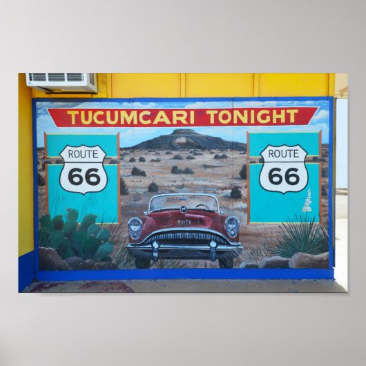 Poster Tucumcari Ce Soir, Fresque, Route 66, Nouveau-Mexi (Devant)